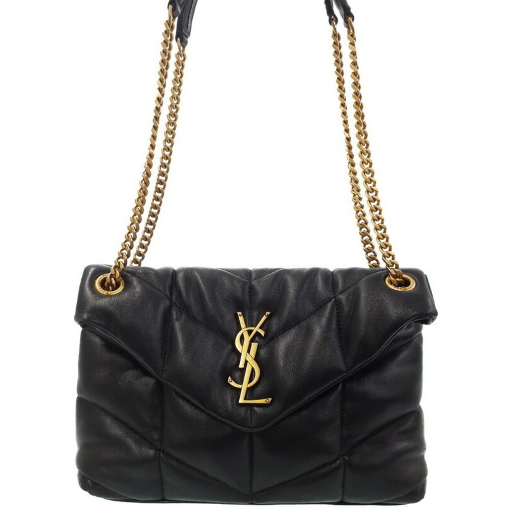 Saint Laurent Loulou Puffer shoulder bag Black soft nappa leather